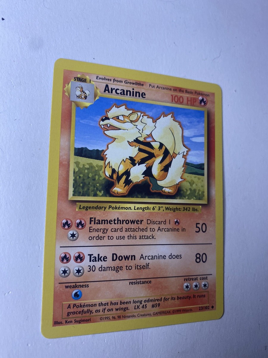 ARCANINE - Base Set - 23/102 - Uncommon - Pokemon Card - Unlimited Edition  - NM | eBay