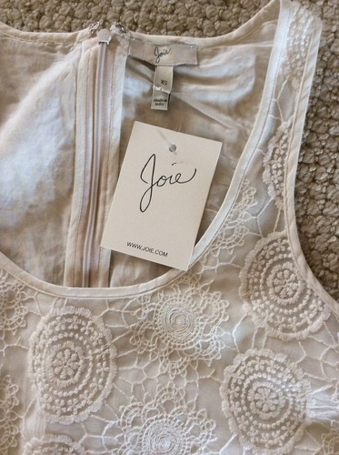 NWT Joie Misael Cream Porcelain Floral Lace Summer Romper Pockets XS $298+ - Picture 2 of 8