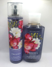 BATH AND BODY WORKS FREESIA BODY MIST WASH SET OF 2