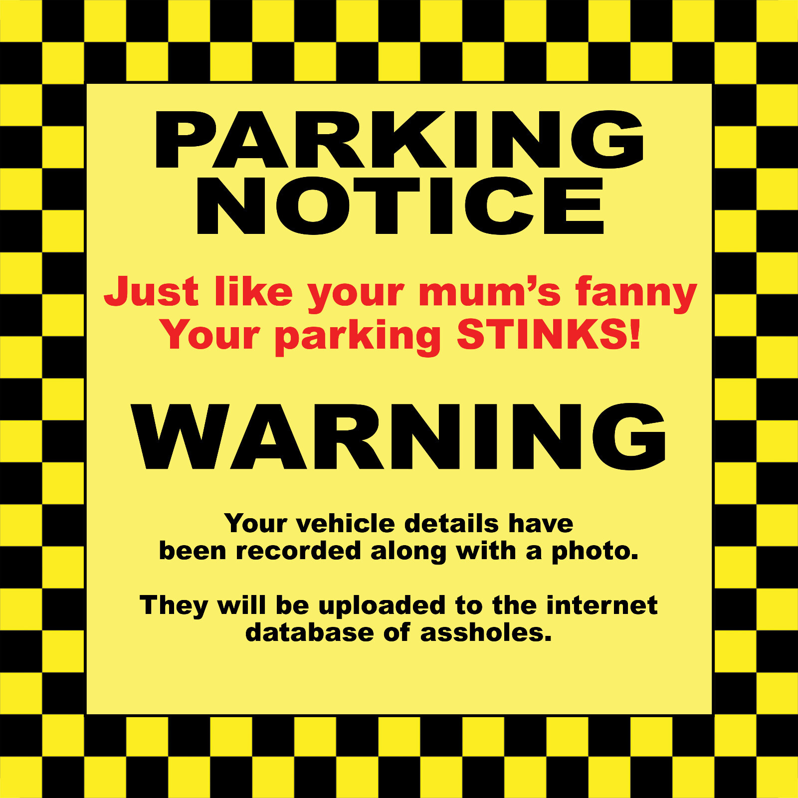 12 x Bad Parking Joke Ticket Prank Penalty Notice Hard to Remove