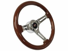Chevy Two-ten Mahogany Wood Steering Wheel Kit For Gm Spline Ididit Column