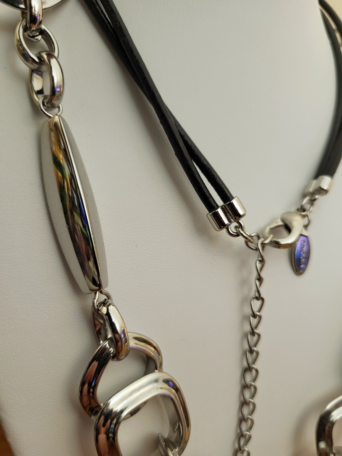 CHICO'S Statement Silver Tone Long Double Strand … - image 5