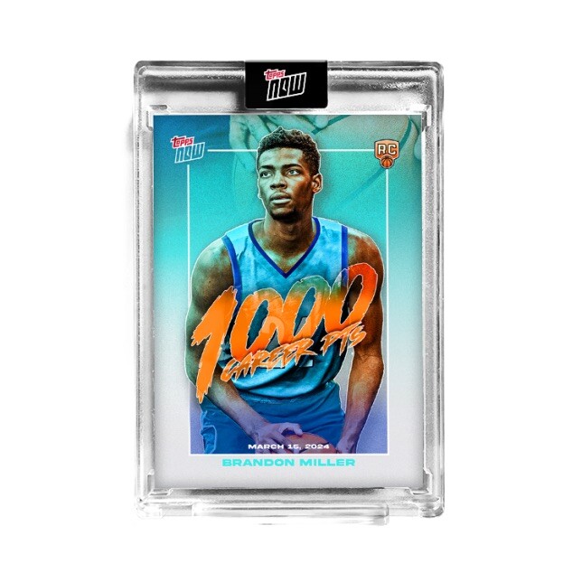 Brandon Miller RC 1,000 Points 2023-24 TOPPS NOW Basketball BM-1 