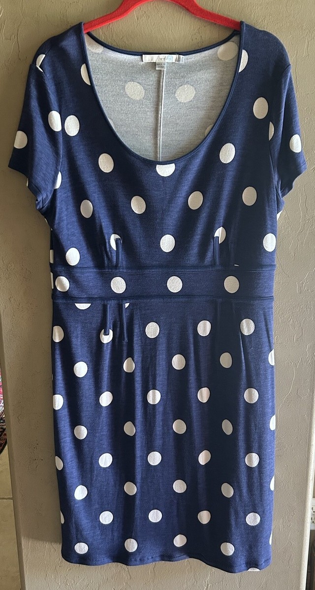 boden blue polka dot dress Sandrine Midi Dress in Mini Navy Polka Dot