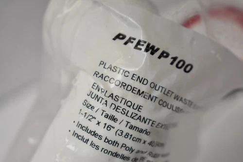 Proflo Plastic End Outlet Waste Slip Joint 1-1/2" X 16" PFEWP100 White - Picture 6 of 6