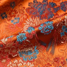 Satin Kunstseide Stoff Vintage Chinesisch Peony Blumen Damast Brokat Kostüm