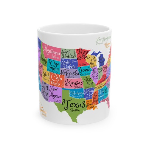 Taza Mapa Estados Unidos Mapa, Taza Geografía Amantes, Regalo para Niños, Mapa EE. UU. - Imagen 4 de 8