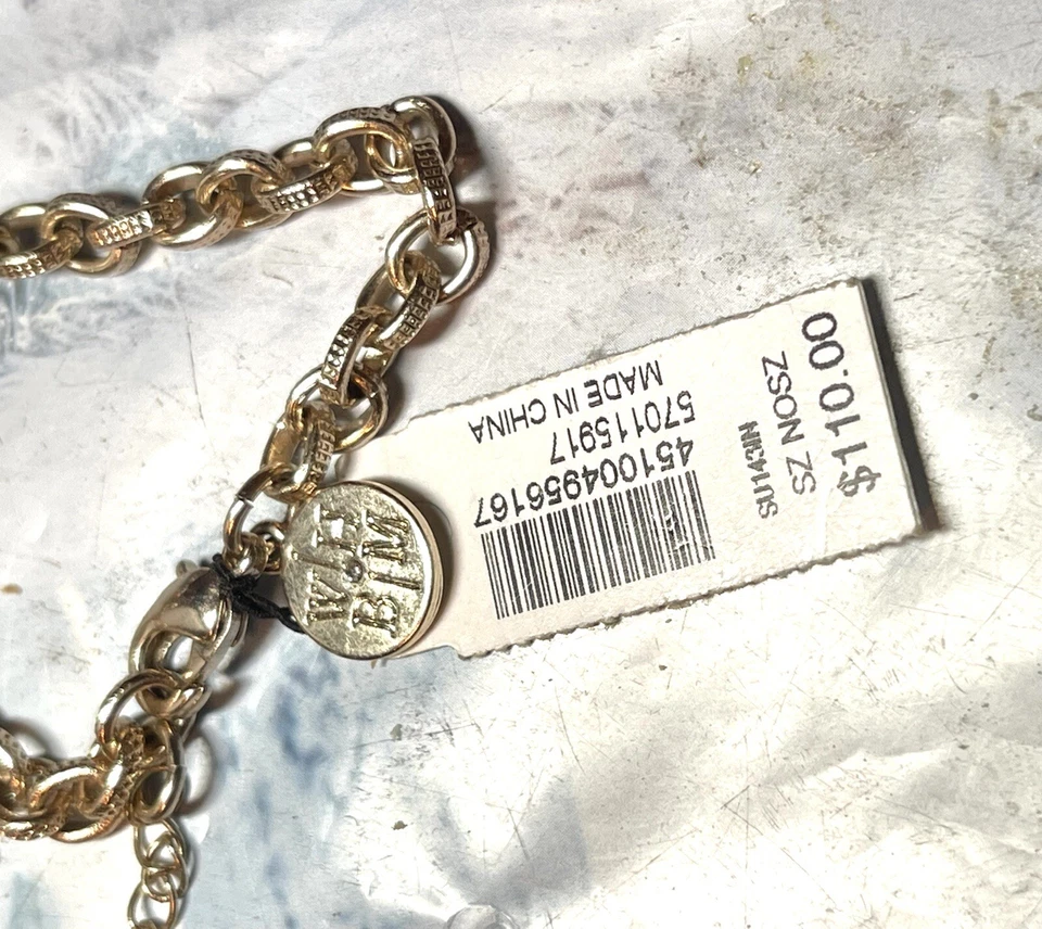 Gorgoues Gold Tone Grey Tinted Glass Rhinestone necklace, -WHBM, Statement Piece - Image 3 of 4