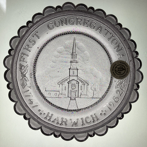 Harwich First Congregational Church Cape Cod VTG Decor Pairpoint Glass Cup Plate - Picture 4 of 6