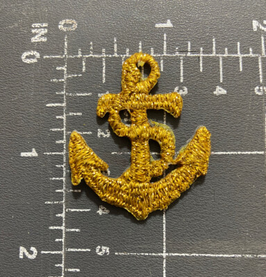 Vintage Gold Anchor Navy Hope Embroidered Patch Badge Applique Embellishment