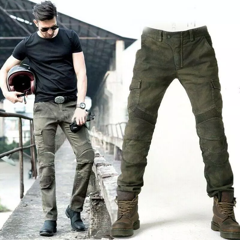 MOTORPOOL OLIVE Men's Motorcycle Riding Jean Cargo Pants