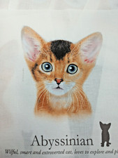 8 Abyssinian Cat 8 X 8 inch Fabric Quilt Squares or Pillows