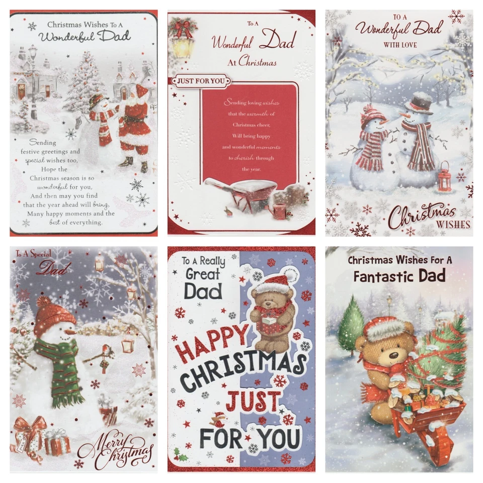 SIMPLY SAID / POPPY HILL ETC Dad Christmas Card ~ To A Wonderful Dad With Love ~ Various Designs