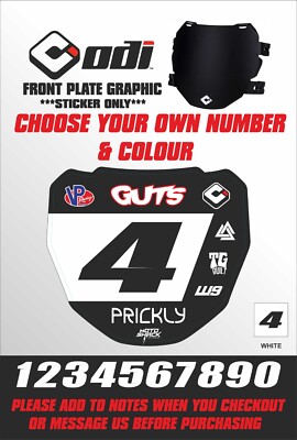 Adesivo Per Piastra Frontale ODI Personalizzato - Sur Ron MTB Talaria Downhill DH Bicicletta Elettrica Numero Nome Colore Mx Decal Grafica Vinile Laminato Spesso - Italia - Foto 8
