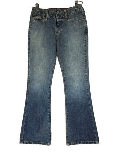 Abercrombie Fitch Womens 1892 Size O 5 Button Fly Denim Blue Jeans Flare Leg