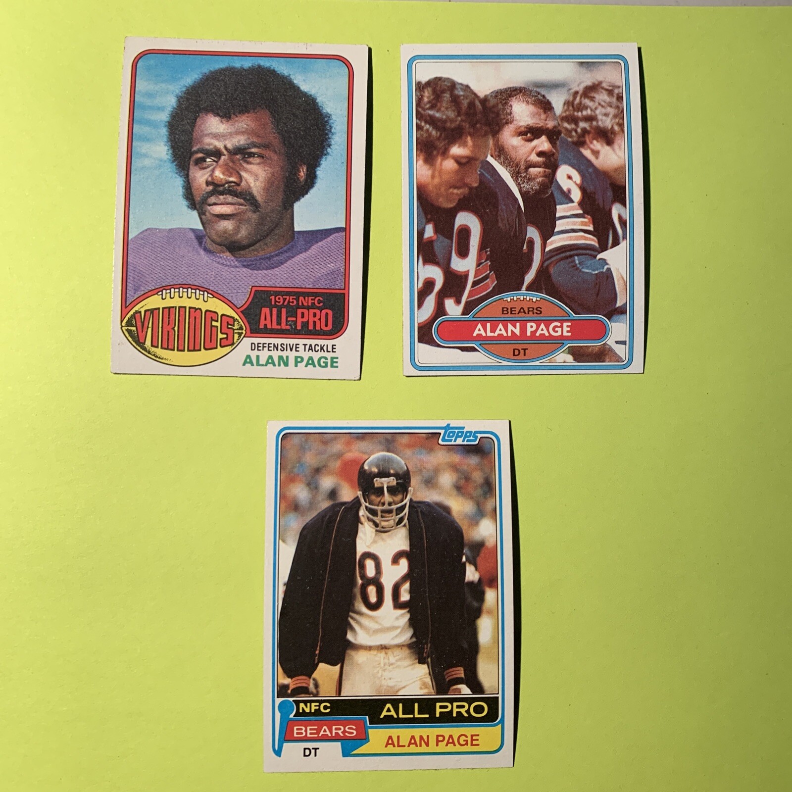 Alan Page 1976, 1980, 1981 Topps Football