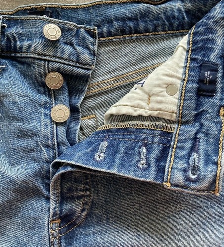 Womens Gap 1969 Blue Stretch Denim Cheeky Shorts / Hot Pants Size 26" - Picture 4 of 12