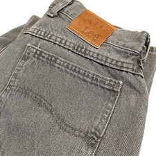 Vintage Women’s Lee Riveted Faded Black Denim Jeans Pants 12 M 29x30 USA Made