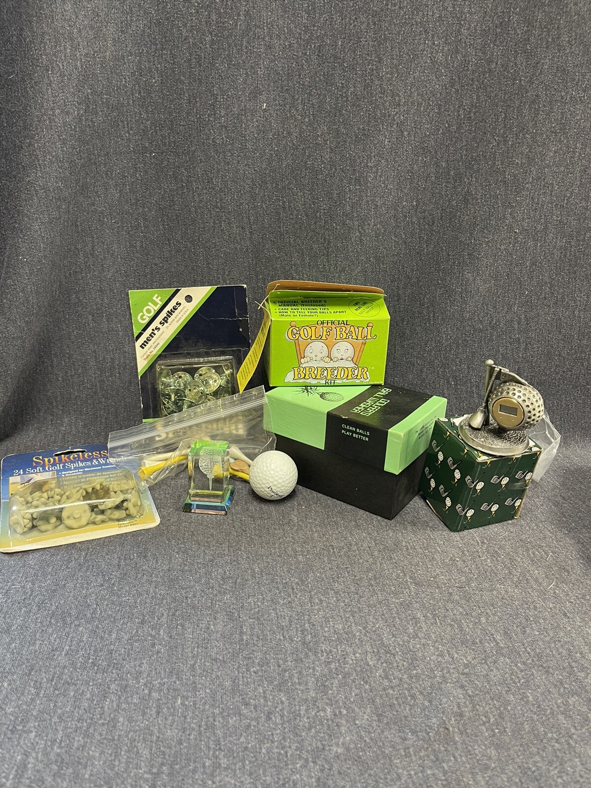 Vintage Gag Gifts Golf Related Balls Over The Hill + Paperweight