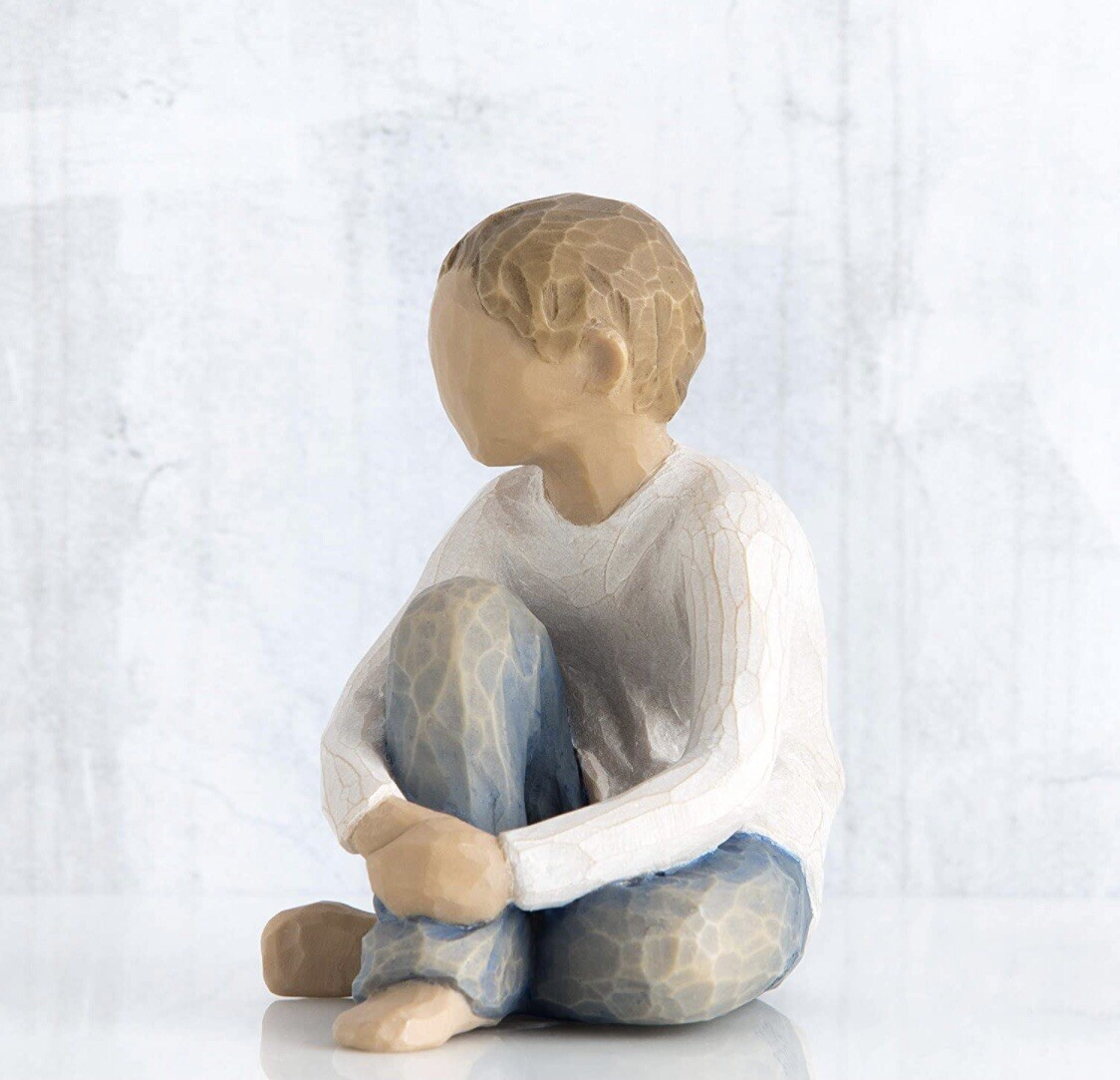 CARING CHILD FIGURE SCULPTURE HAND PAINTING WILLOW TREE BY SUSAN LORDI ...