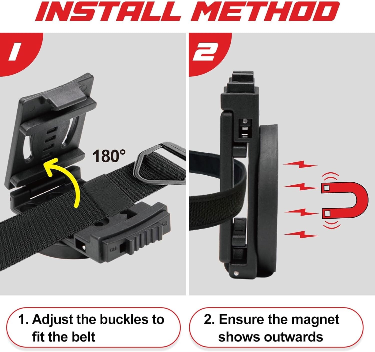 Heavy-Duty Magnetic Tool Holder Belt Clip for Tools and Accessories