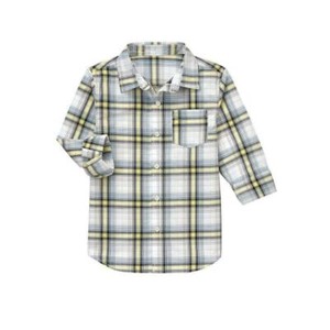 NWT Crazy 8 Blue Yellow Plaid Boys Long Sleeve Button Down Shirt 5/6 