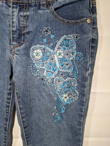CIRCO Girl's Med Wash Adjust Waist Regular Fit Straight Leg Stretch Jeans sz 10 - Picture 6 of 12