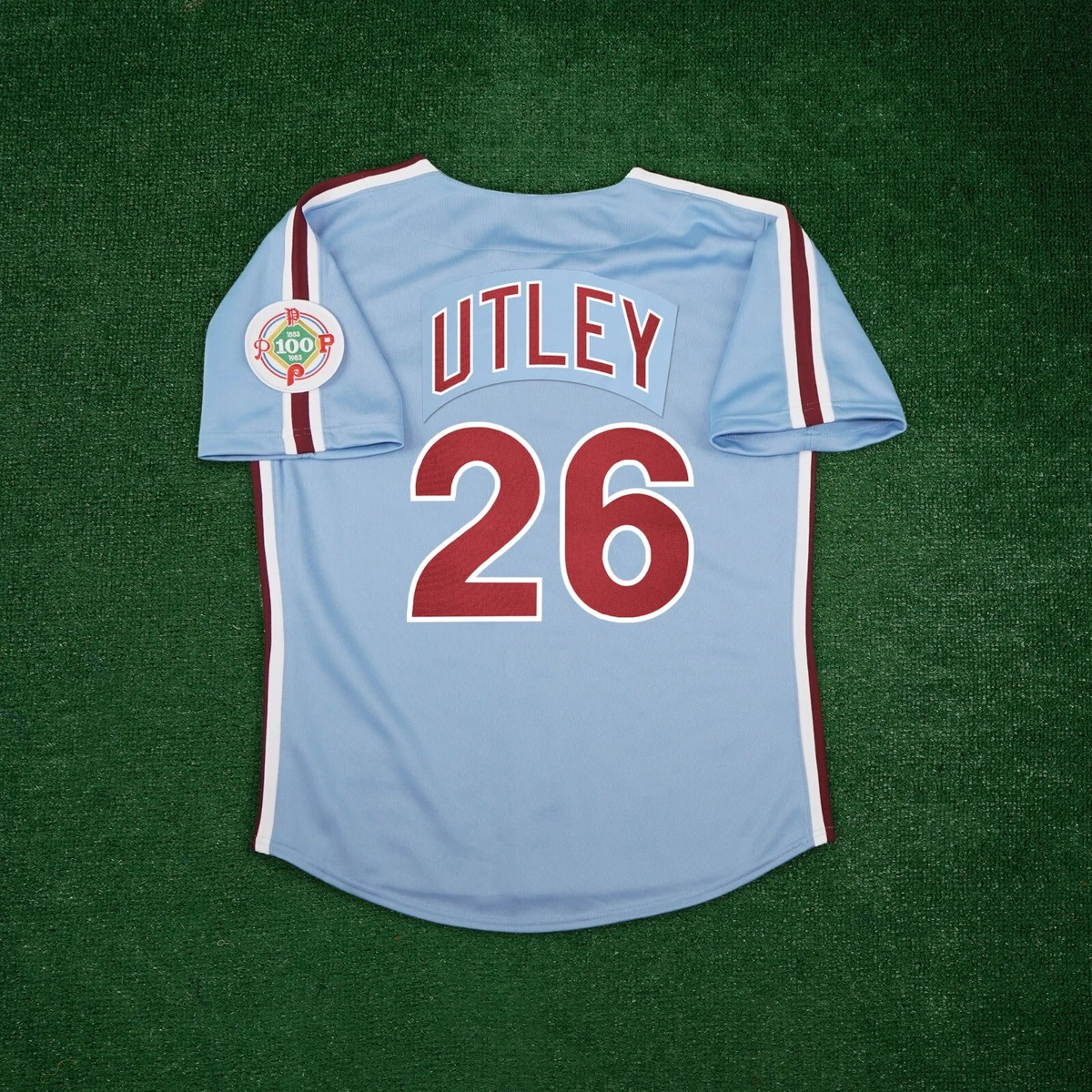 Chase Utley 1984 Philadelphia Phillies Cooperstown Men's Blue Away Jersey