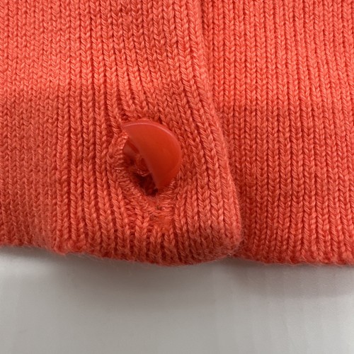 VTG J.Crew Sweater Button Up Women S Orange Solid ..#33281 - Picture 4 of 10