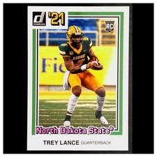 Trey Lance Rookie #34 2021 Donruss North Dakota State Bison Football Card NFL. rookie card picture