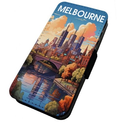 Bedruckte Klapp Handyhülle iPhone, Samsung & Huawei Urlaubsstädte Melbourne