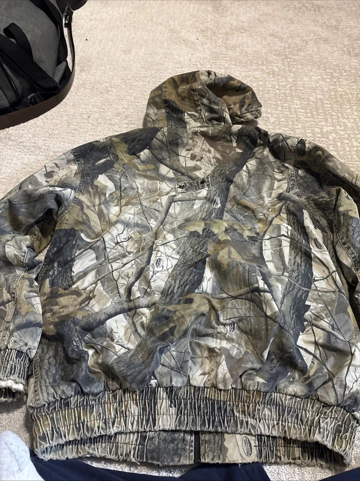 Outfitters Ridge Jacket Mens S Camo Bomber Lined Hooded Realtree Hardwoods - Image 4 of 4