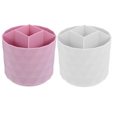 2 Pcs Rotating Makeup Brush Organizer Pen Cup Holder for Desk Brushes