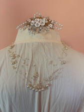 Vintage Bridal Hair Comb and Floating Pearl Necklace Set