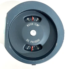 1966 1967 Pontiac GTO Lemans Water Temperature & Oil Pressure Gauge Rally