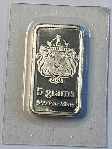 💥5 gram .999 Silver Bullion Lion Bar - Scottsdale Mint - Sealed💥