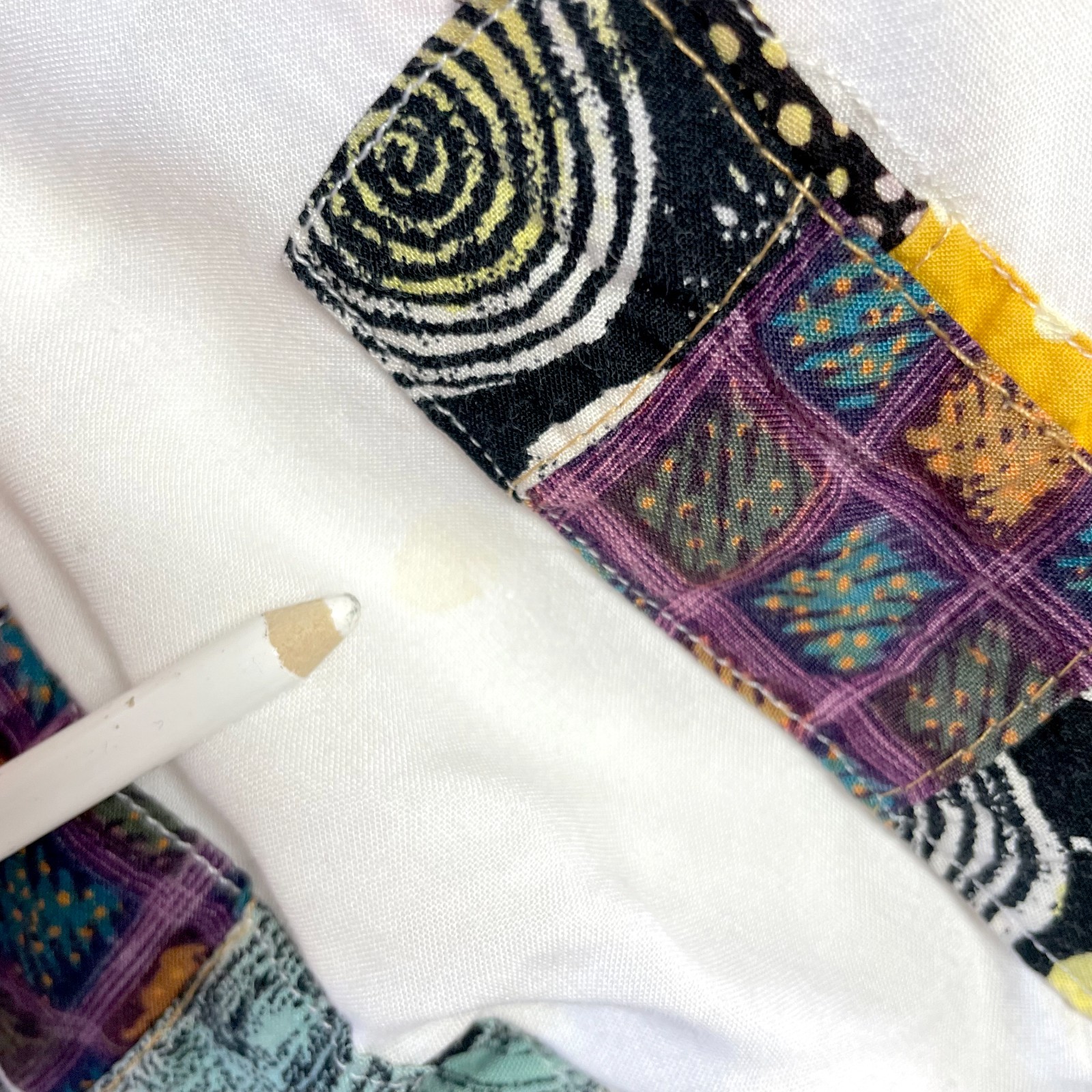 Vintage 90s Patchwork Jacket Zip Up Small Oversiz… - image 9