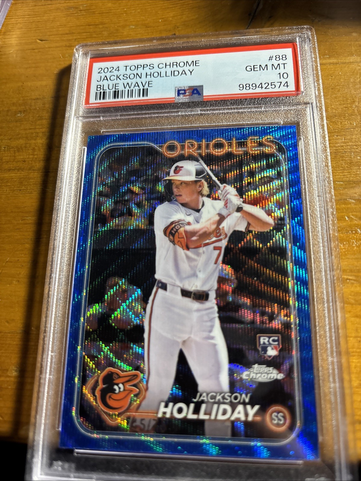 2024 Topps Chrome - Jackson Holliday #88 Blue Wave Refractor /75 (RC)