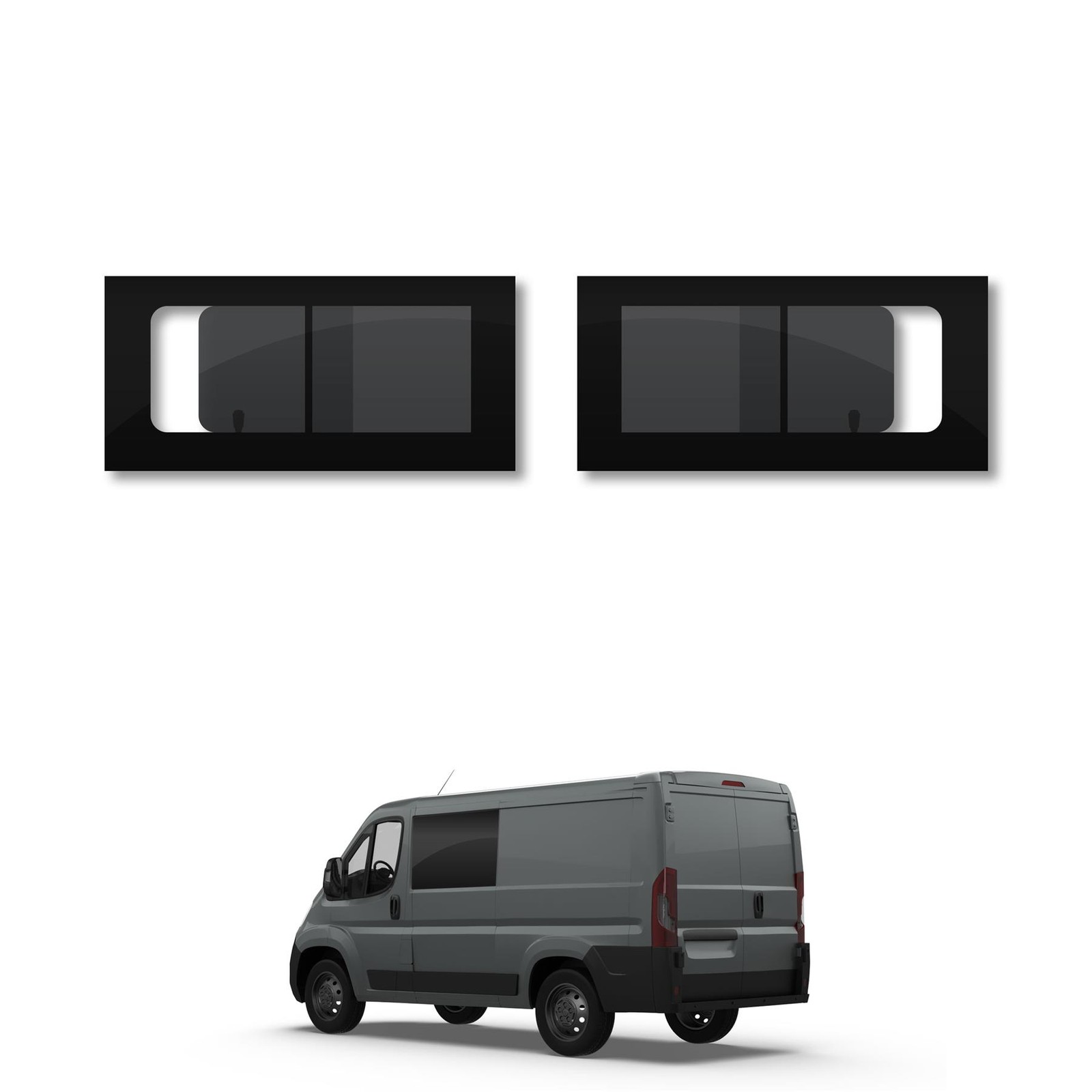 Vauxhall Movano 2021- Driver Passenger Opening Dark Tint Privacy Windows Glass