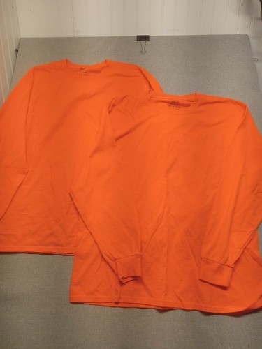 Fruit of the Loom Herren Langarm T-Shirts Größe Large Neon Orange 2 Stück - Bild 2 von 12