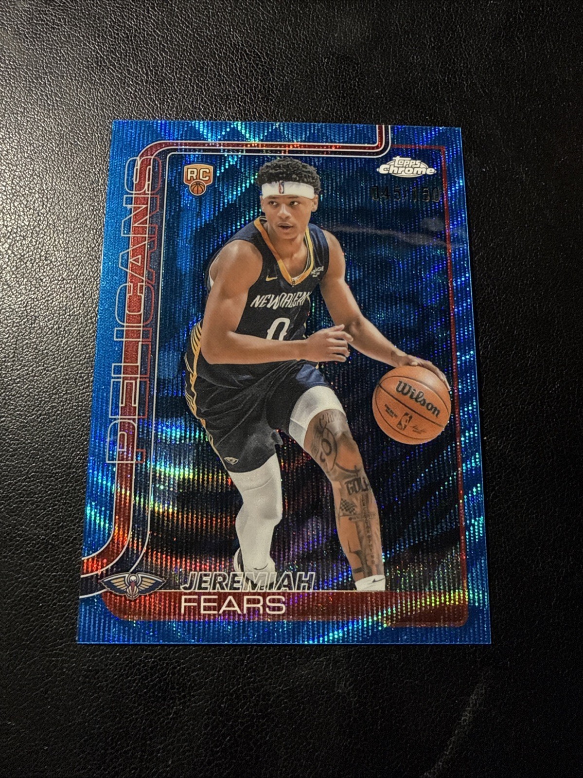 2025-26 Topps Chrome Jeremiah Fears RC Blue Wave Refractor Rookie/150 #257