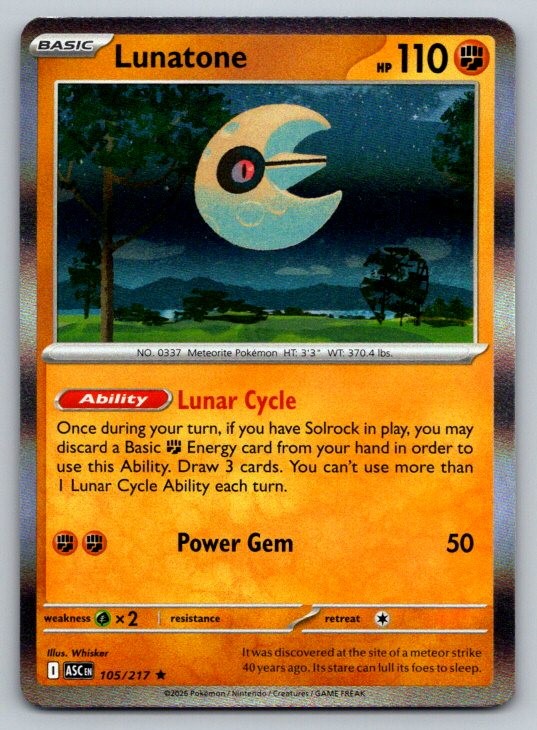 Lunatone ME01: Mega Evolution 074/132 NM Holo