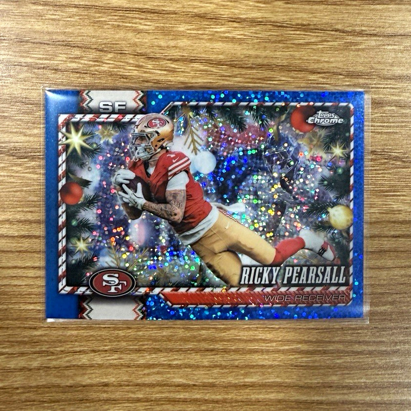 Topps Chrome Holiday Football Ricky Pearsall 49ers #141 Blue Sparkle /150