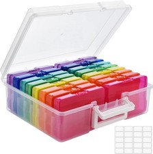 Photo Storage organizer box Container with 16 Inner Case 4x6 cart Plastic boxes