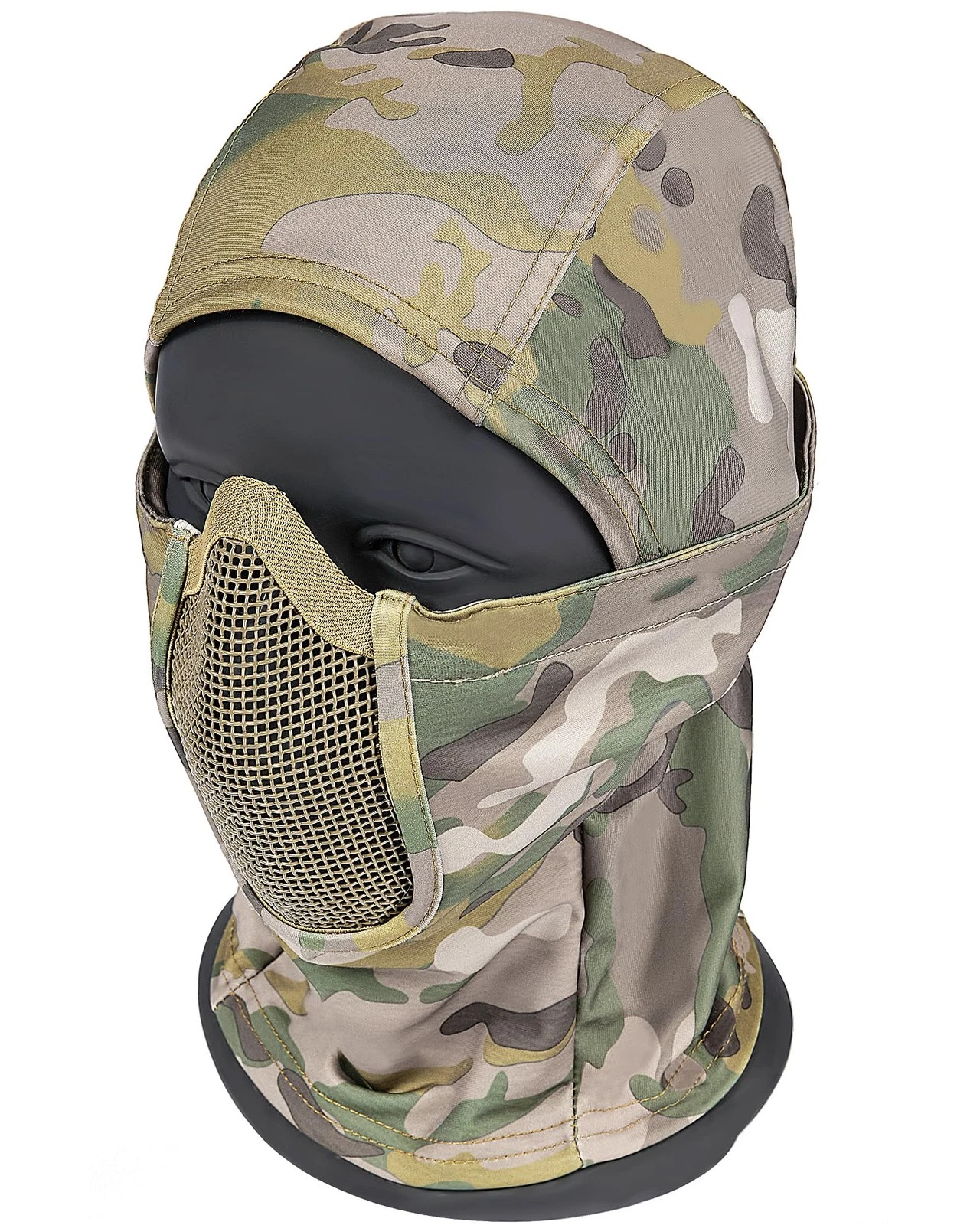 OneTigris Airsoft Balaclava Mesh Mask, Full Face Protection One Size, Camo