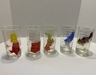 15 oz Vintage/Retro US States Map Glass Tumbler Set of 5 Clear Decorated — photo 1