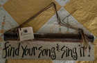 "find your song & sing it" GALVANIZED METAL SIGN wall decor 20" x 6" Oceano Casa