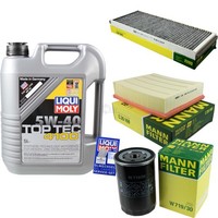 Inspektionspaket 5L Liqui Moly Top Tec 4100 5W-40 FüR Audi A4 1.6 1.8 VW Passat