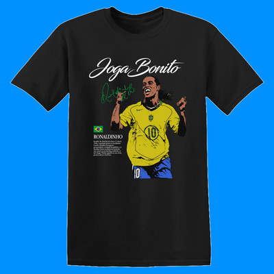 Soccer Legend Ronaldinho Fan Graphic world cup  tahirt design custom Brazil Star