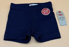 Levi s Girls Denim Pull On Shorty Shorts Size 6 Adjustable Waist New